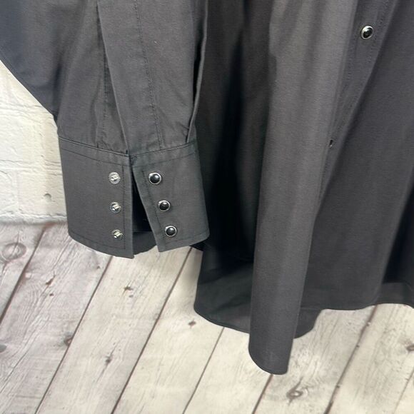Ely Cattleman Tall Man Snap Long Sleeve Shirt Country Western size XXLT Black - Picture 3 of 8